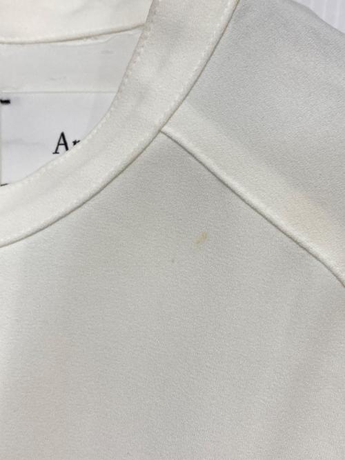 Arobe（アローブ）arobe (アローブ) パールボタンドッキングワンピース ブラック×ホワイト サイズ:2の古着・服飾アイテム