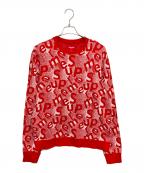 SUPREMEシュプリーム）の古着「Scatter Text Crewneck」｜レッド