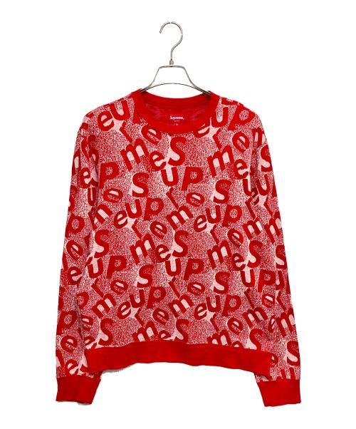 SUPREME（シュプリーム）Supreme (シュプリーム) Scatter Text Crewneck レッド サイズ:Mの古着・服飾アイテム