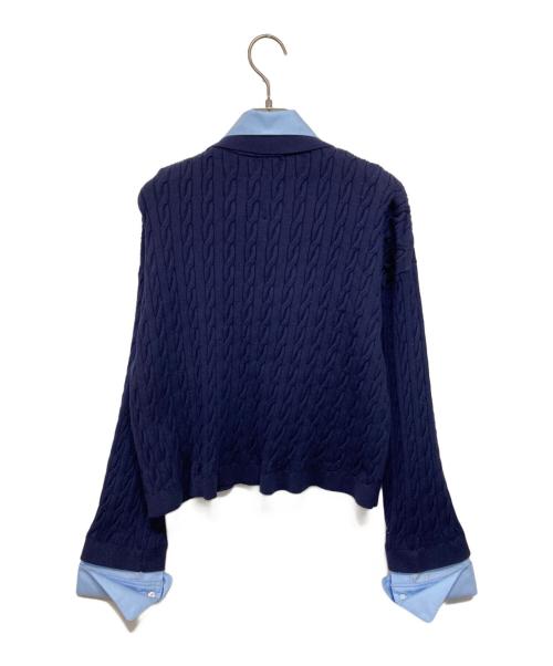 CADUNE（カデュネ）CADUNE (カデュネ) ケーブルポロニット ネイビー サイズ:38の古着・服飾アイテム