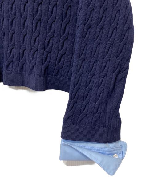 CADUNE（カデュネ）CADUNE (カデュネ) ケーブルポロニット ネイビー サイズ:38の古着・服飾アイテム