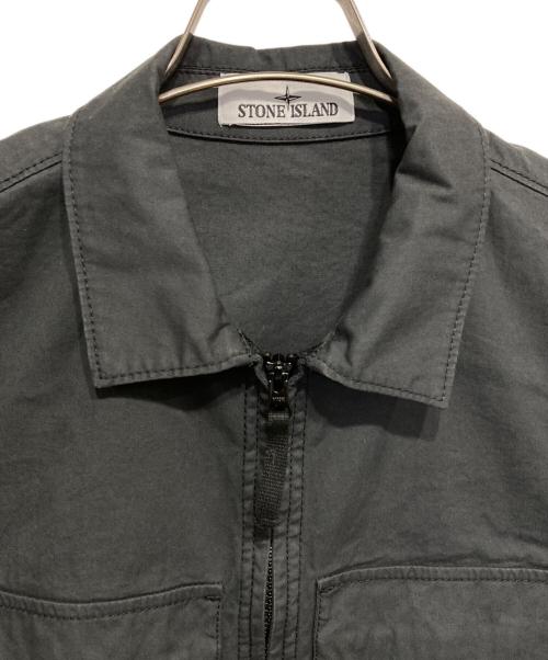 STONE ISLAND（ストーンアイランド）STONE ISLAND (ストーンアイランド) ガーメントダイスーピマコットンストレッチツイルシャツブルゾン グレー サイズ:Mの古着・服飾アイテム