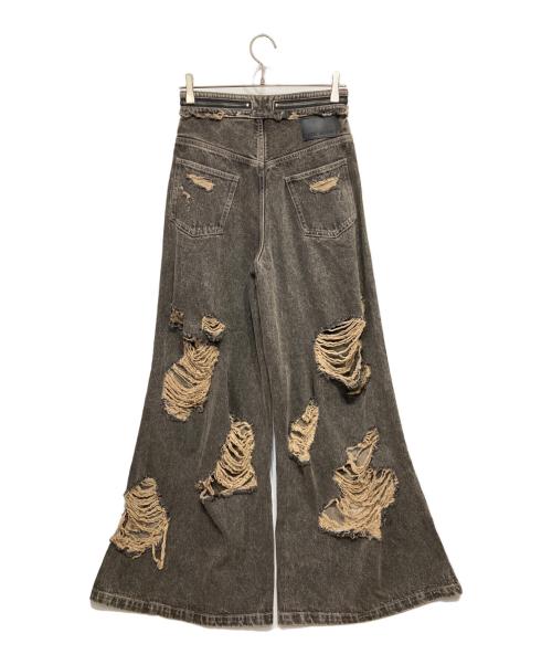 JOSE MOON（ジョゼムーン）jose moon (ジョゼムーン) ZIP DAMAGE DENIM BROWN サイズ:38の古着・服飾アイテム
