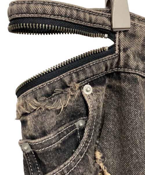 JOSE MOON（ジョゼムーン）jose moon (ジョゼムーン) ZIP DAMAGE DENIM BROWN サイズ:38の古着・服飾アイテム