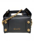 masuエムエーエスユー）の古着「LEATHER CAKE BAG」｜ブラック