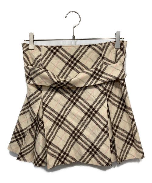 BURBERRY LONDON（バーバリーロンドン）BURBERRY LONDON (バーバリーロンドン) ミニチェックスカ-ト ベージュ×ブラウン サイズ:38の古着・服飾アイテム