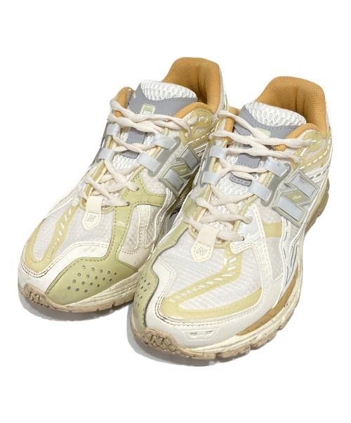 NEW BALANCE（ニューバランス）NEW BALANCE (ニューバランス) ローカットスニーカー ホワイト×イエロー サイズ:24.5の古着・服飾アイテム
