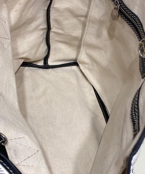 MOREAU PARIS（モロー・パリ）MOREAU PARIS (モロー・パリ) PVCトートバッグ ホワイト×ブラックの古着・服飾アイテム