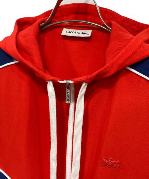 LACOSTE（ラコステ）LACOSTE (ラコステ) ジップパーカー レッド×ネイビー サイズ:36の古着・服飾アイテム