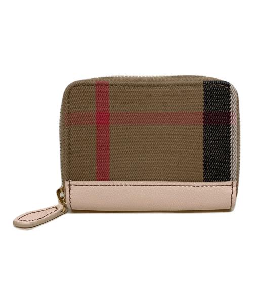 BURBERRY（バーバリー）BURBERRY (バーバリー) ミニジップウォレット ブラウン×ピンク サイズ:-の古着・服飾アイテム