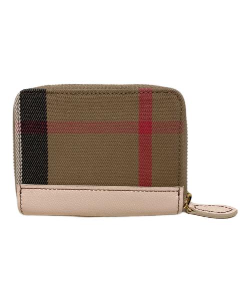 BURBERRY（バーバリー）BURBERRY (バーバリー) ミニジップウォレット ブラウン×ピンク サイズ:-の古着・服飾アイテム