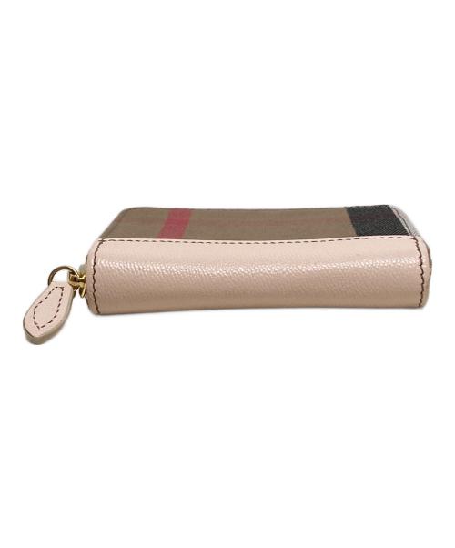 BURBERRY（バーバリー）BURBERRY (バーバリー) ミニジップウォレット ブラウン×ピンク サイズ:-の古着・服飾アイテム