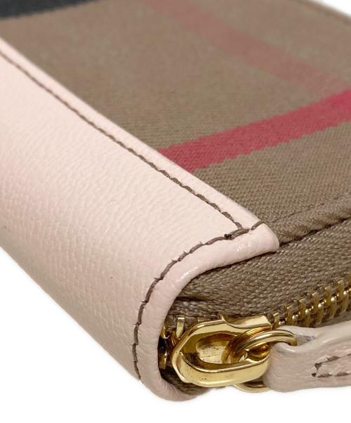 BURBERRY（バーバリー）BURBERRY (バーバリー) ミニジップウォレット ブラウン×ピンク サイズ:-の古着・服飾アイテム