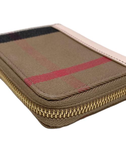 BURBERRY（バーバリー）BURBERRY (バーバリー) ミニジップウォレット ブラウン×ピンク サイズ:-の古着・服飾アイテム