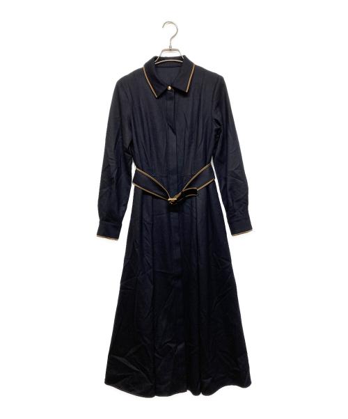 ANAYI（アナイ）ANAYI (アナイ) ウールフラノタックシャツワンピース ネイビー サイズ:36の古着・服飾アイテム