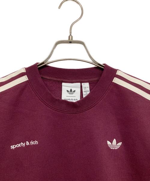 adidas（アディダス）adidas (アディダス) Sporty & Rich (スポーティーアンドリッチ) adidas SPORTY & RICH SWEATSHIRT ボルドー サイズ:XSの古着・服飾アイテム