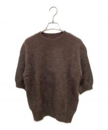 Spick and Span（スピック＆スパン）の古着「FOX/ALPACAハーフスリーブニット」｜ブラウン