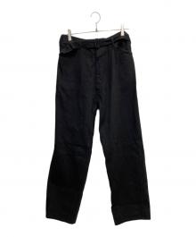 COMOLI（コモリ）の古着「DENIM BELTED PANTS　24SS」｜ブラック