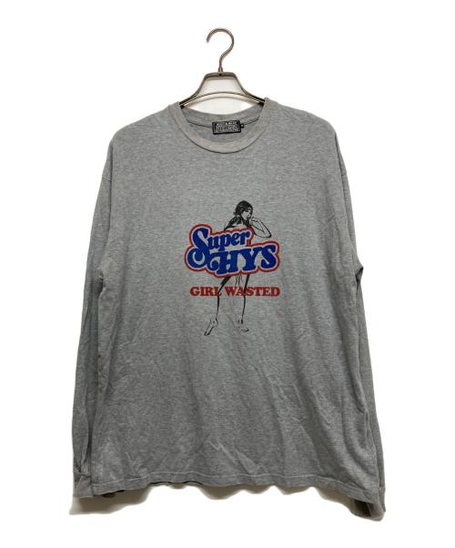 Hysteric Glamour（ヒステリックグラマー）Hysteric Glamour (ヒステリックグラマー) SUPER GIRL Tシャツ グレー サイズ:XLの古着・服飾アイテム