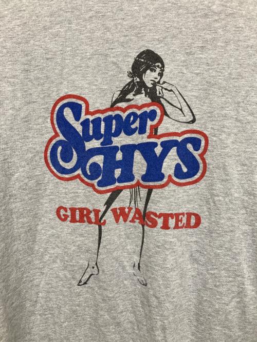 Hysteric Glamour（ヒステリックグラマー）Hysteric Glamour (ヒステリックグラマー) SUPER GIRL Tシャツ グレー サイズ:XLの古着・服飾アイテム