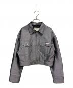 Calvin Klein Jeansカルバンクラインジーンズ）の古着「Shine Denim Bomber Jacket」｜シルバー
