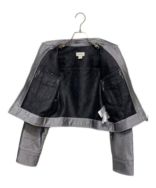 Calvin Klein Jeans（カルバンクラインジーンズ）Calvin Klein Jeans (カルバンクラインジーンズ) Shine Denim Bomber Jacket シルバー サイズ:XSの古着・服飾アイテム