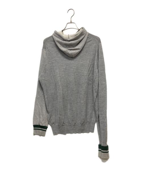JOHN SMEDLEY（ジョンスメドレー）JOHN SMEDLEY (ジョンスメドレー) sacai (サカイ) ニットパーカー グレー サイズ:3の古着・服飾アイテム