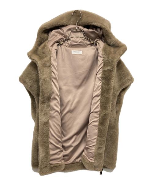 LIGNAGGIO（リナージオ）LIGNAGGIO (リナージオ) ミンク風フェイクフレンチスリーブジレ ブラウン サイズ:Mの古着・服飾アイテム