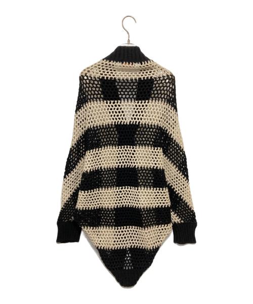 Hysteric Glamour（ヒステリックグラマー）Hysteric Glamour (ヒステリックグラマー) クロシェニットカーディガン ブラック×ホワイト サイズ:FREEの古着・服飾アイテム