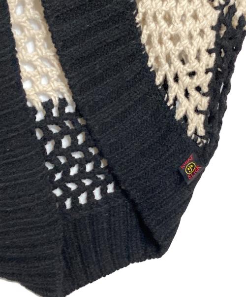 Hysteric Glamour（ヒステリックグラマー）Hysteric Glamour (ヒステリックグラマー) クロシェニットカーディガン ブラック×ホワイト サイズ:FREEの古着・服飾アイテム