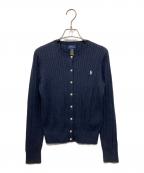 POLO RALPH LAURENポロ・ラルフローレン）の古着「ケーブルニットカーディガン」｜ネイビー