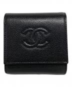 CHANELシャネル）の古着「2つ折り財布」｜ブラック