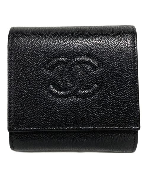 CHANEL（シャネル）CHANEL (シャネル) 2つ折り財布 ブラックの古着・服飾アイテム
