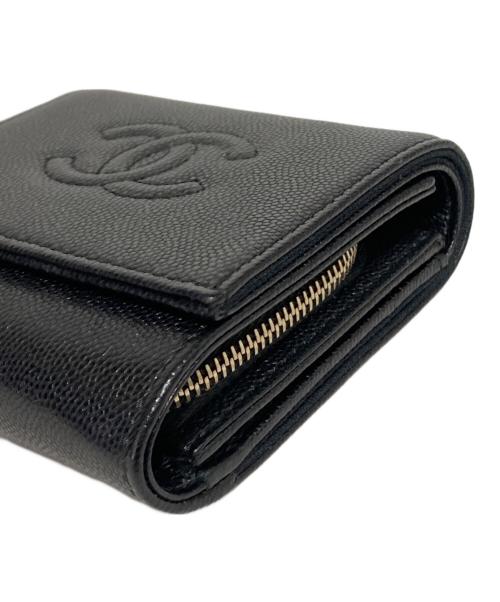 CHANEL（シャネル）CHANEL (シャネル) 2つ折り財布 ブラックの古着・服飾アイテム