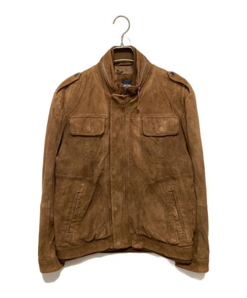 BOSS HUGO BOSS（ボス ヒューゴボス）BOSS HUGO BOSS (ボス ヒューゴボス) スウェードジャケット ブラウン サイズ:UK46の古着・服飾アイテム