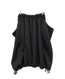 COMME des GARCONS COMME des GARCONS（コムデギャルソン コムデギャルソン）の古着「ウールギャバ変形スカート」｜ブラック
