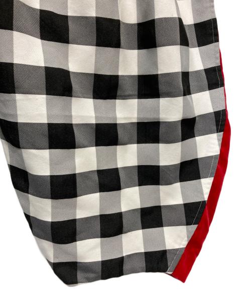 COMME des GARCONS（コムデギャルソン）COMME des GARCONS (コムデギャルソン) ベロア切替ギンガムチェックサルエルパンツ ホワイト×ブラック サイズ:XSの古着・服飾アイテム