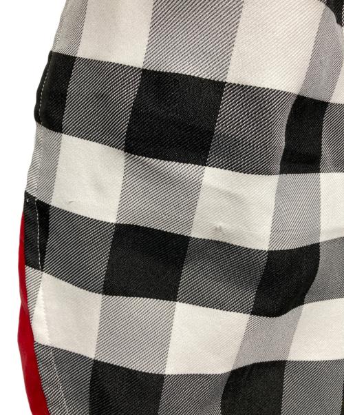 COMME des GARCONS（コムデギャルソン）COMME des GARCONS (コムデギャルソン) ベロア切替ギンガムチェックサルエルパンツ ホワイト×ブラック サイズ:XSの古着・服飾アイテム