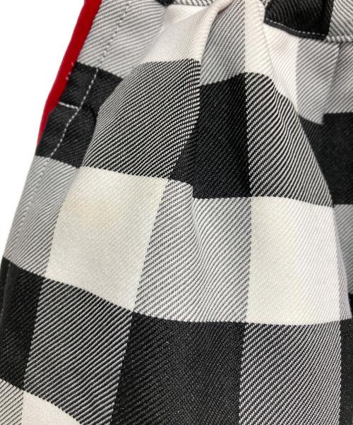 COMME des GARCONS（コムデギャルソン）COMME des GARCONS (コムデギャルソン) ベロア切替ギンガムチェックサルエルパンツ ホワイト×ブラック サイズ:XSの古着・服飾アイテム