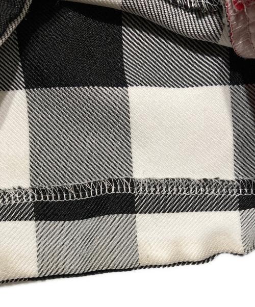 COMME des GARCONS（コムデギャルソン）COMME des GARCONS (コムデギャルソン) ベロア切替ギンガムチェックサルエルパンツ ホワイト×ブラック サイズ:XSの古着・服飾アイテム