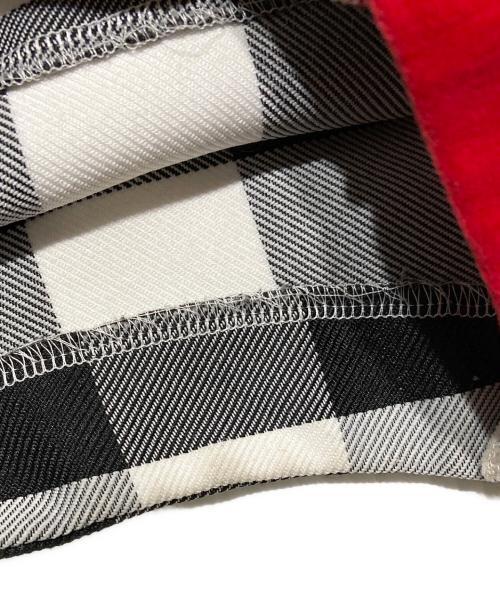 COMME des GARCONS（コムデギャルソン）COMME des GARCONS (コムデギャルソン) ベロア切替ギンガムチェックサルエルパンツ ホワイト×ブラック サイズ:XSの古着・服飾アイテム