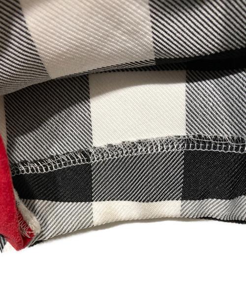 COMME des GARCONS（コムデギャルソン）COMME des GARCONS (コムデギャルソン) ベロア切替ギンガムチェックサルエルパンツ ホワイト×ブラック サイズ:XSの古着・服飾アイテム