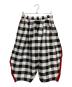 COMME des GARCONS（コムデギャルソン）の古着「ベロア切替ギンガムチェックサルエルパンツ」｜ホワイト×ブラック