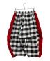 COMME des GARCONS (コムデギャルソン) ベロア切替ギンガムチェックサルエルパンツ ホワイト×ブラック サイズ:XS：25000円