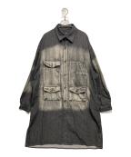 Y'sワイズ）の古着「SPOTTED DENIM BIG GOWN BLOUSE」｜ブラック