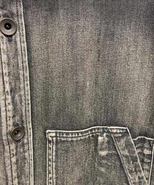 Y's（ワイズ）Y's (ワイズ) SPOTTED DENIM BIG GOWN BLOUSE ブラック サイズ:2の古着・服飾アイテム