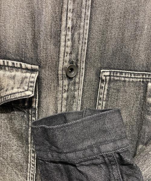 Y's（ワイズ）Y's (ワイズ) SPOTTED DENIM BIG GOWN BLOUSE ブラック サイズ:2の古着・服飾アイテム