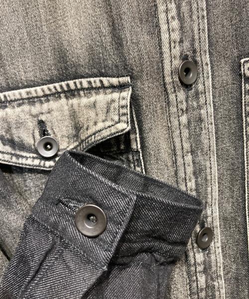 Y's（ワイズ）Y's (ワイズ) SPOTTED DENIM BIG GOWN BLOUSE ブラック サイズ:2の古着・服飾アイテム