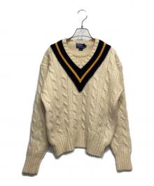 POLO RALPH LAUREN（ポロ・ラルフローレン）の古着「チルデンセーター」｜ベージュ