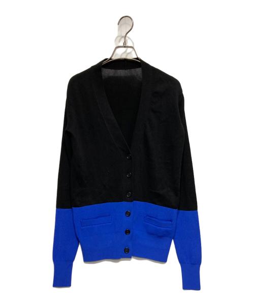 PLAN C（プランシー）PLAN C (プランシー) バイカラーカーディガン ブルー×ブラック サイズ:40の古着・服飾アイテム